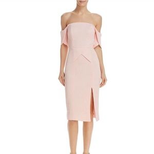 Elliatt Acacia Convertible Crinkle Crepe Peach Off Shoulder Dress Size Large